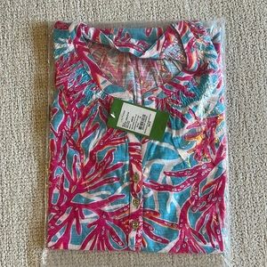 NWT NIP Lilly Pulitzer Heathered Ikat Blue Underwater Escape Dress Size Medium